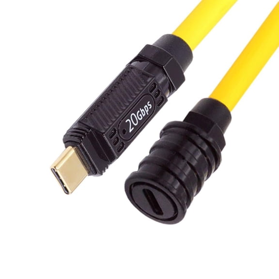 FVH 0.2M Ultra Soft High Flex USB-C USB4 Cable 20Gbps 140W 8K for Gaming Keyboard Mouse Type-C Male to Female Extension Cable Power & Data