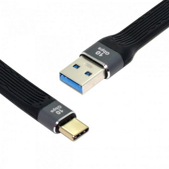 FVH 10Gbps USB 3.1 Type C Male to USB3.0 Type A Male Flat Slim FPC Data Cable 13cm for Laptop Phone