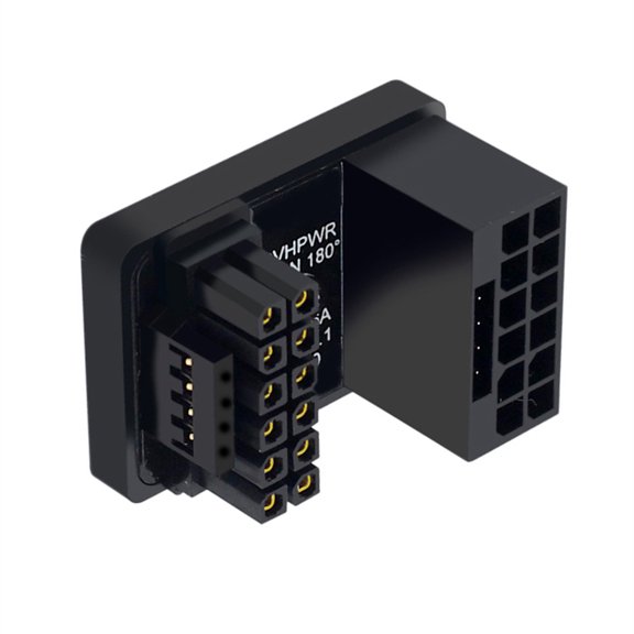 FVH 12VHPWR ATX3.0 PCI-E 5.0 Power Modular Adapter Male to Female Up Angled 360 Degree for 4080 5090TI 16Pin 12+4P Graphics Card