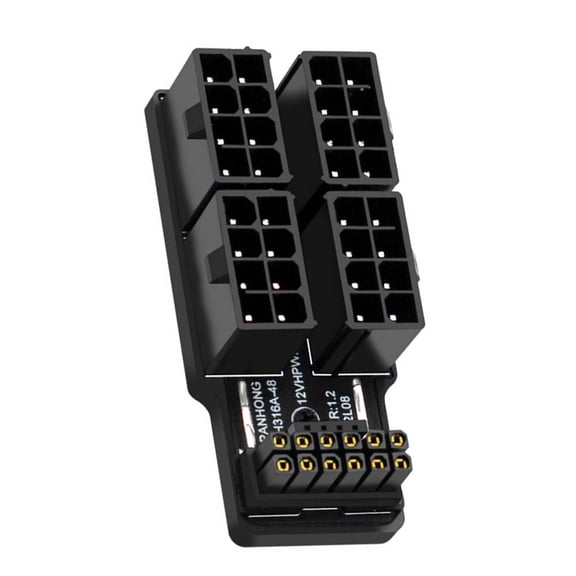 FVH 12VHPWR ATX3.0 PCI-E 5.0 Power Modular Adapter to Four ATX 8P Down Angled 90 Degree for 4080 5090TI 16Pin 12+4P Graphics Card