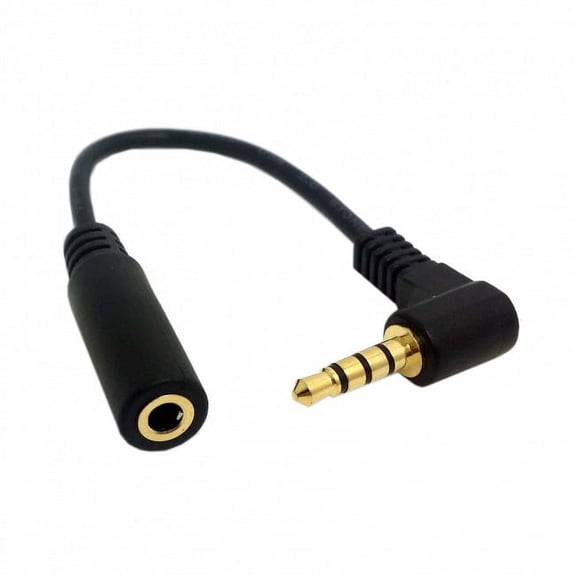 FVH 1Set 3/4 Poles Audio Stereo 90 Degree Right Angled 3.5mm Male to Female Extension Cable