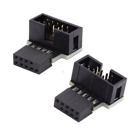 FVH 1set Down & Up Angled USB 2.0 10Pin 9Pin Header Male to Female Extension Adapter 90 Degree for Motherboard