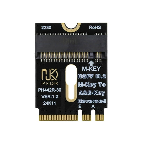 FVH 2230 NGFF A+E-Key Male to NVME M-key Female Extension PCI-E 4.0 Adapter with Bracket for Laptop Mainboard SSD 2280