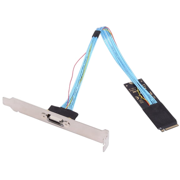 FVH 2280 NGFF PCI-E4.0 M.2 M-key to Oculink SFF-8612 SFF-8611 Host Cable 30cm with Bracket for NVME U.2 SSD eGPU
