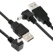 FVH 2pcs/lot Down & Up Angled Mini USB B Type 5pin Male 90 Degree to USB 2.0 Male Power Data Cable 50cm