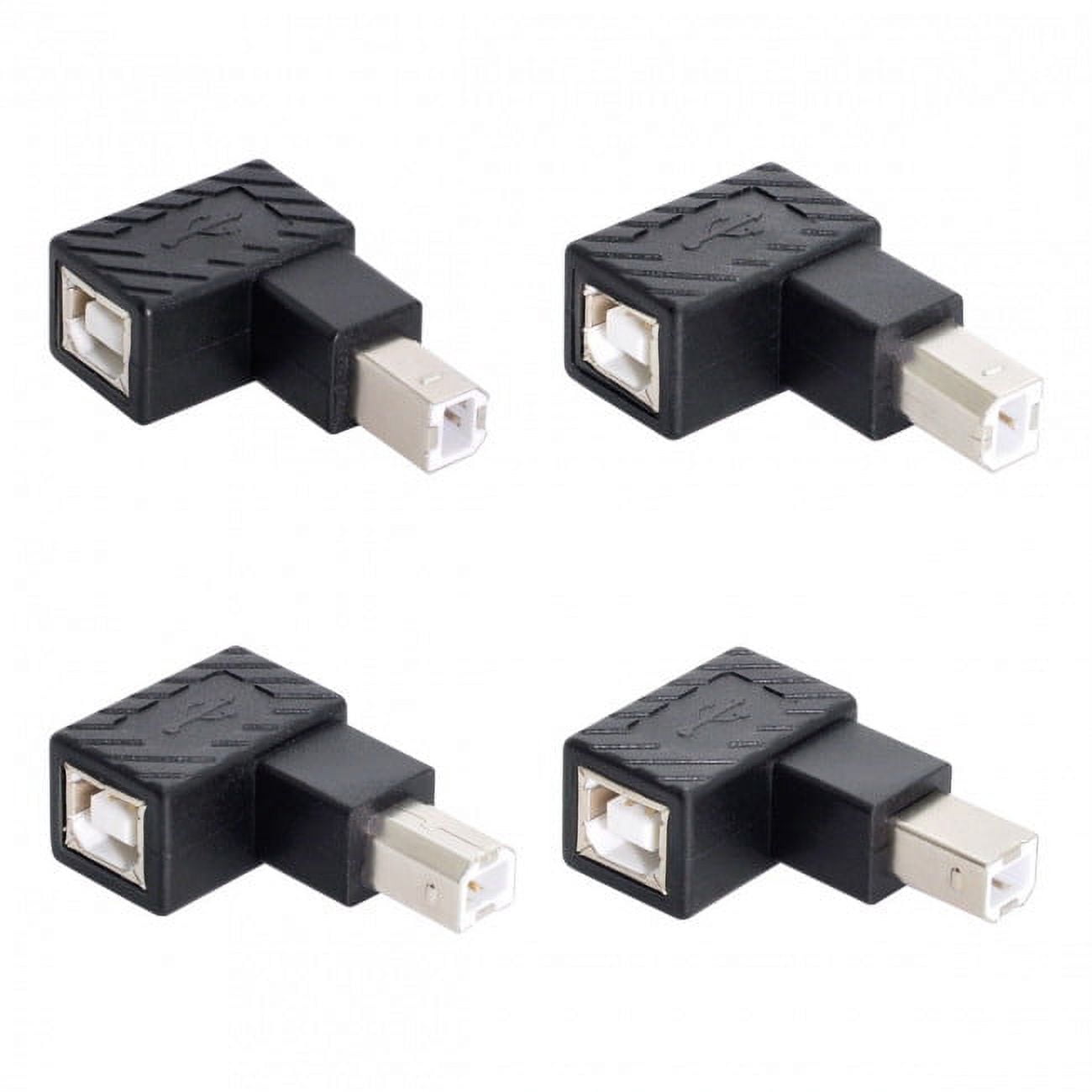 FVH 4Pcs USB 2.0 B Type Male to Female Extension Adapter Horizontal ...