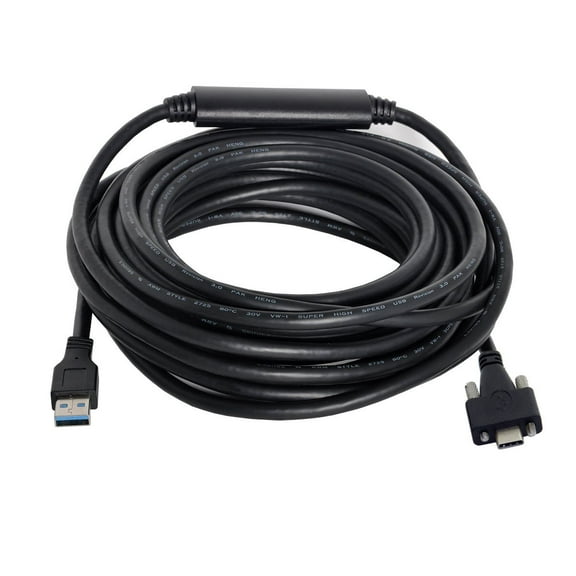FVH 5 Meters USB 3.1 Type-C Dual Locking Connector to Standard USB3.0 Data Cable for Camera With Panel Mount Screw