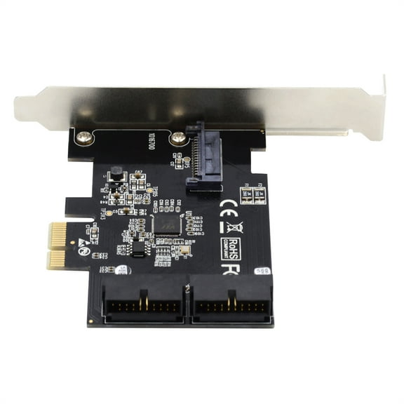 FVH 5Gbps 19Pin 20Pin USB 3.0 Front Panel Header to PCI-E 1X Express Card VL805 Adapter for Desktop Computer Motherboard