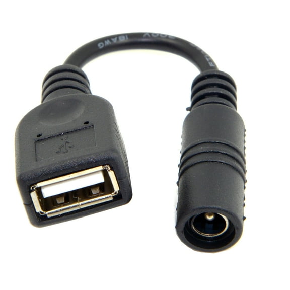 FVH 5V USB Female to DC Power Jack 5.5x2.1mm Charge Adpter Cable for Cell Phone Tablet