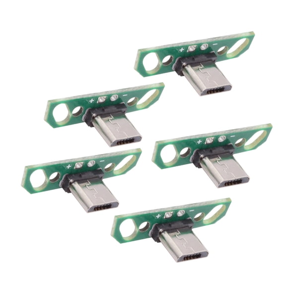 FVH 5pcs/set DIY OEM Micro USB2.0 Male Plug Connector 7mm Length with PCB Mounting Assembly Solder Type
