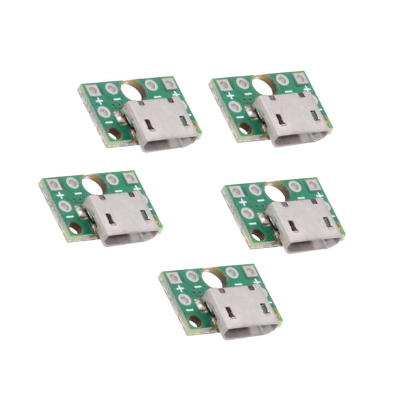 FVH 5pcs/set DIY OEM USB2.0 Micro-B Female Receptacle Socket Connector with PCB Mounting Assembly Solder Type 480Mbps