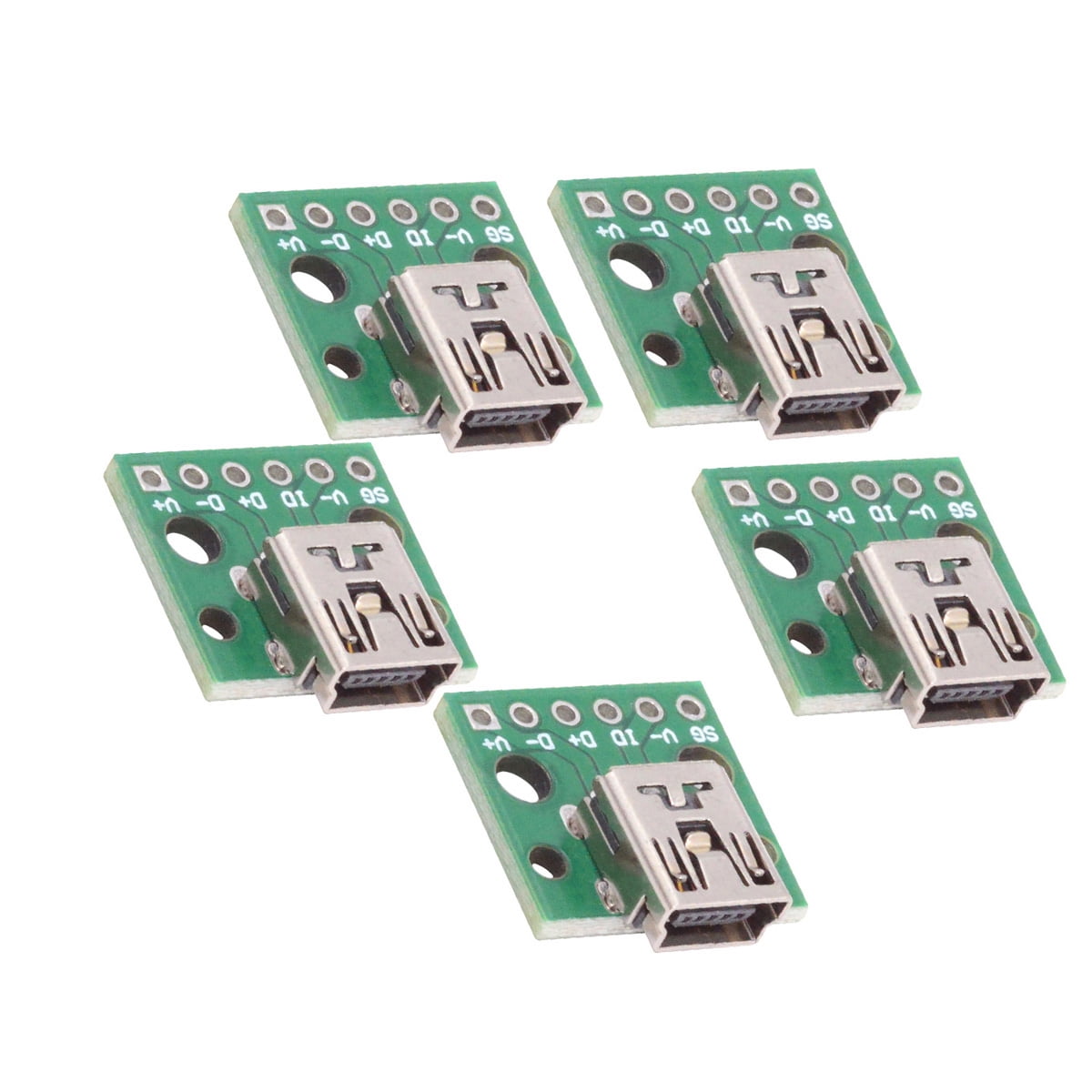 FVH 5pcs/set DIY OEM USB2.0 Mini-B Female Receptacle Socket Connector ...