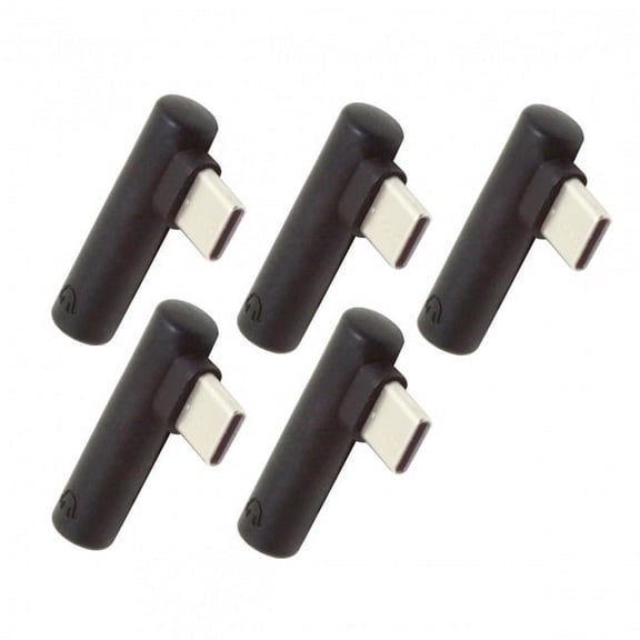 FVH 5pcs/set Type-C to 3.5mm Earphone Adapter 90 Degree Angled Type USB-C 3.1 Male to AUX Audio Female