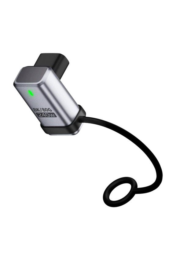 90 Degree Angled USB5.0 80Gbps Female to Female Extension Adapter with Lanyard Keychain 240W 16K 8K 5K Compatible with USB4.0 Thunderbolt3/4/5