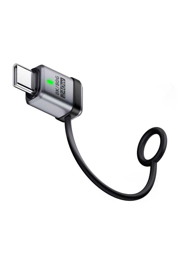 90 Degree USB5.0 80Gbps Male to Female Straight Extension Adapter with Lanyard Keychain 240W 16K 8K 5K Compatible with USB4.0 Thunderbolt3/4/5