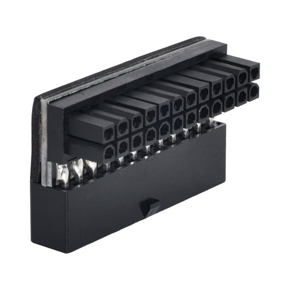 FVH ATX 24Pin Female to 24pin Male 90 Degree Power Adapter Mainboard Motherboard for Desktops PC Supply