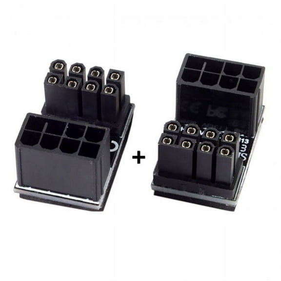 FVH ATX 8Pin Female to 8pin Male 180 Degree Angled Power Adapter for Desktops Graphics Card