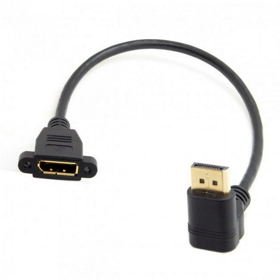 FVH DisplayPort Display Port Male to Female 90 Degree Up Angled Extension Cable