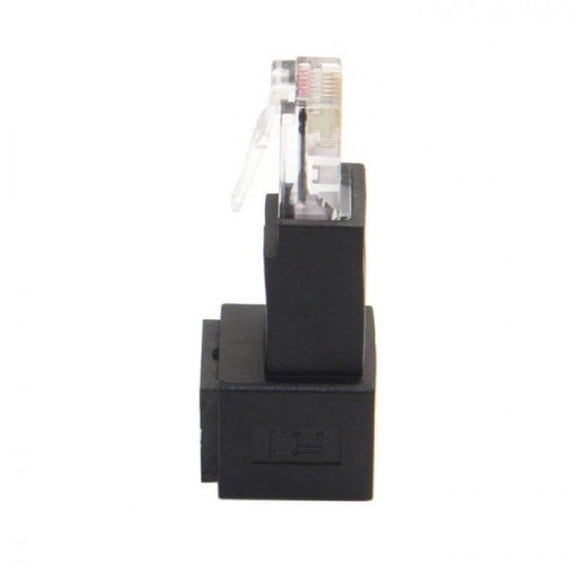 FVH Down Angled 90 Degree 8P8C FTP STP UTP Cat 5e Male to Female Lan Ethernet Network Extension Adapter