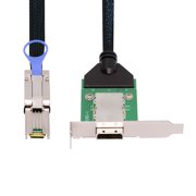 FVH External Mini SAS SFF-8088 Male to SFF-8088 Female Extension Cable PCBA With Low Profile Bracket