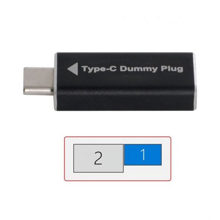FVH FVH Virtual Display Adapter USB-C Type-C DDC EDID Dummy Plug Headless Ghost Display Emulator 1920x1080p@60Hz