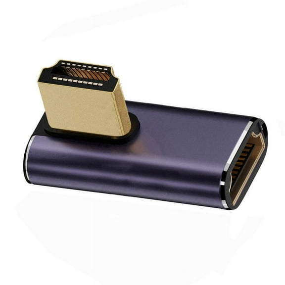 FVH HDMI Male to HDMI 2.1 Female Vertical 90 Degree Right Angled Low Profile UHD Extension Adapter Support 8K 60hz HDTV