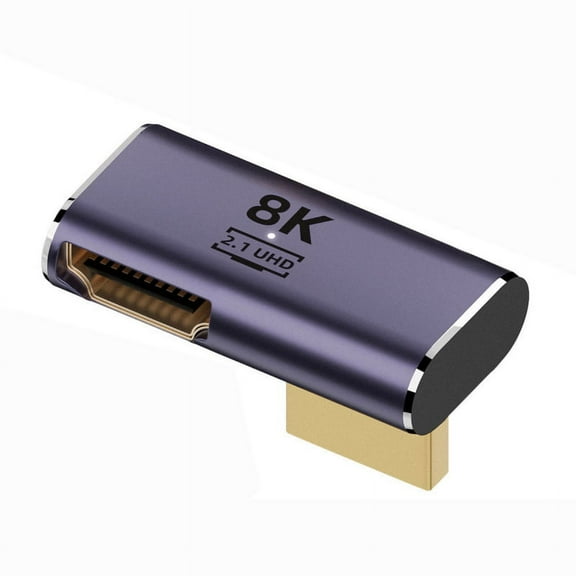 FVH HDMI Male to HDMI 2.1 Female Vertical 90 Degree Right Up Angled Low Profile UHD Extension Adapter Support 8K 60hz HDTV