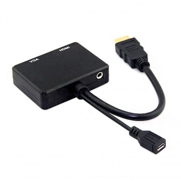FVH HDMI to VGA HDMI Female Splitter with Audio Video Cable Converter Adapter For HDTV PC Monitor