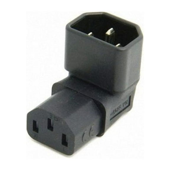 FVH IEC Male C14 to Down Right Angled 90 Degree IEC Female C13 Power Extension Adapter