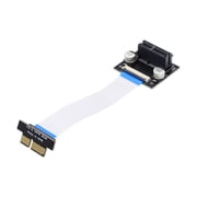 FVH Low Profile PCI-E Express 1X Slot Riser Card Extender Extension Ribbon Flex Relocate Cable 10cm 90 Degree Angled