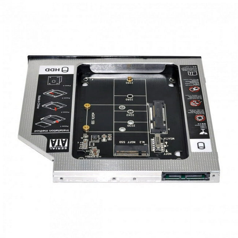 FVH MSATA NGFF B/M-key SSD to Slimline SATA 13Pin Caddy Case for