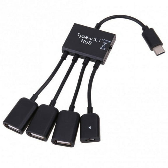 FVH Micro USB Host OTG 3 Port Hub Adapter Cable with Power for Galaxy S5 i9600 Note3 N9000 Cell Phone Tablet