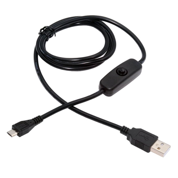 FVH Micro USB2.0 to Type-A Cable with On Off Power Switch Button Micro 5Pin for DC 5V Desk Lamp Fan Camera