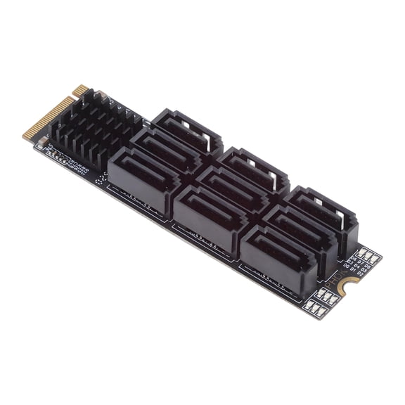 FVH NGFF NVME M-Key PCI Express M.2 to 9 Ports SATA 3.0 6Gbps Adapter Converter Hard Drive Extension Card 2280 for NAS Computer
