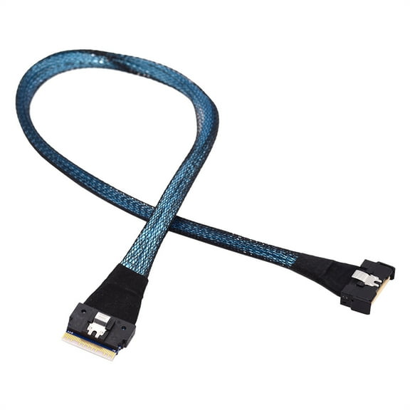 FVH PCI-E 5.0 Mini Cool Edge IO MCIO PCI-E Slimline 8i 74Pin Male to SFF-8654 SAS 4.0 74Pin Male Extender Cable 50cm