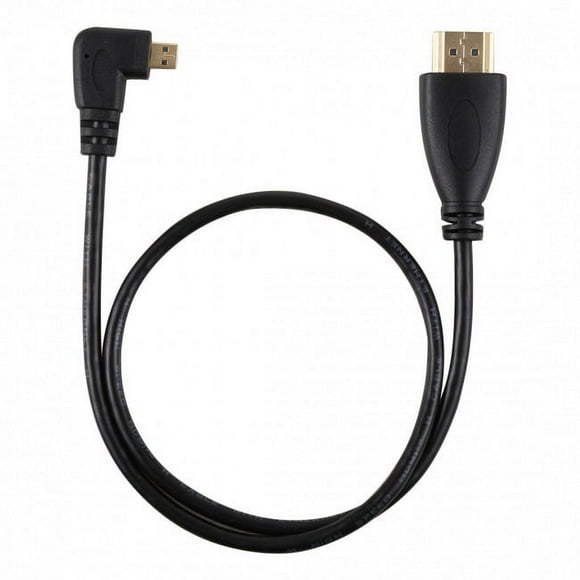 FVH Right Angled 90 Degree Micro HDMI to HDMI Male HDTV Cable for Cell Phone Tablet Camera