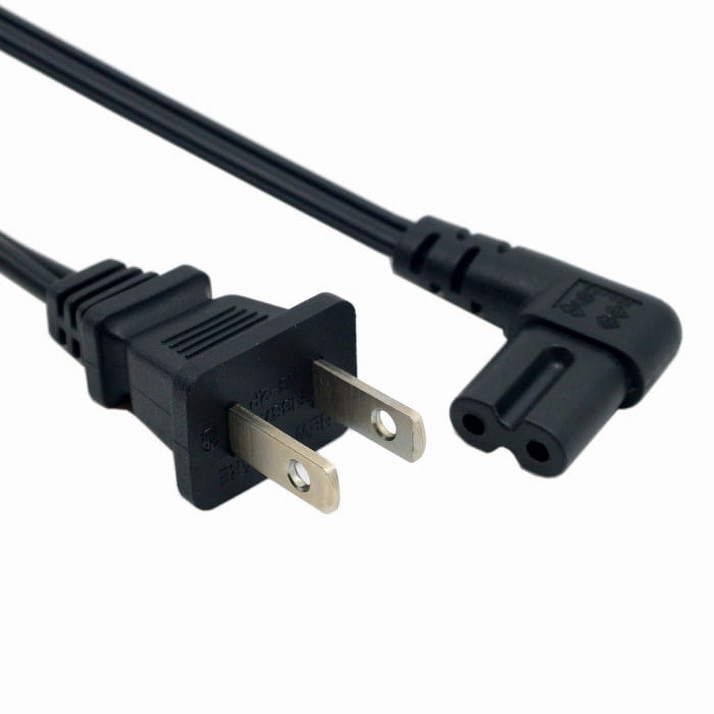 FVH USA 2pin Male to 90 Degree Right Angled IEC 320 C7 Power Supply Cord cable 1M