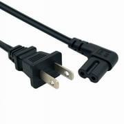 FVH USA 2pin Male to 90 Degree Right Angled IEC 320 C7 Power Supply Cord cable 1M