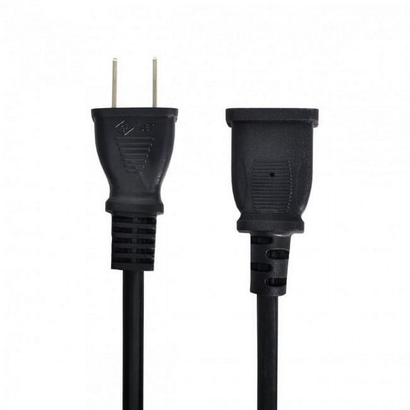 FVH USA Outlet Saver Power Extension Cord Cable 2-prong 2 Outlets for NEMA 1-15P to NEMA 1-15R 50cm