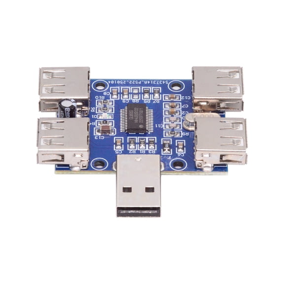 FVH USB 2.0 1-to-4 Four Ports HUB PCBA PCs 4 Devices Type-A Adapter for Keyboard Mouse Scanner Printer