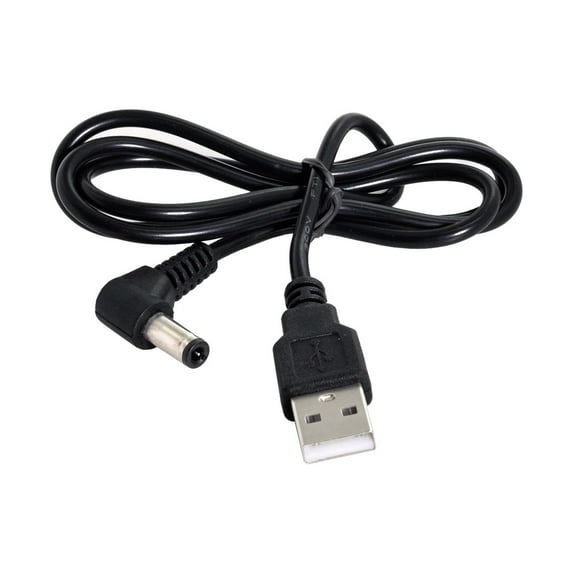 FVH USB 2.0 A Type Male to Right Angled 90 Degree 5.5 x 2.5mm DC 5V Power Plug Barrel Connector Charge Cable