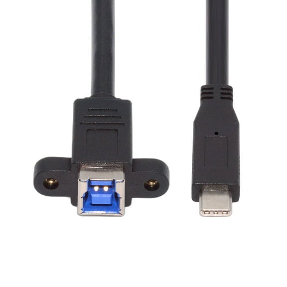 FVH USB 3.0 Type-B Female to USB3.0 Type-C Male Cable Extension 5Gbps for Disk SSD Camera Data 30cm