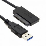 FVH USB 3.0 to Micro SATA 7+9 16 Pin 1.8" 90 Degree Angled Hard Disk Driver SSD Adapter Cable 10cm