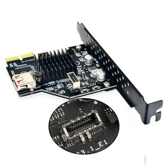 FVH USB 3.1 Front Panel Socket USB 2.0 to PCI-E Express Card Adapter for Motherboard