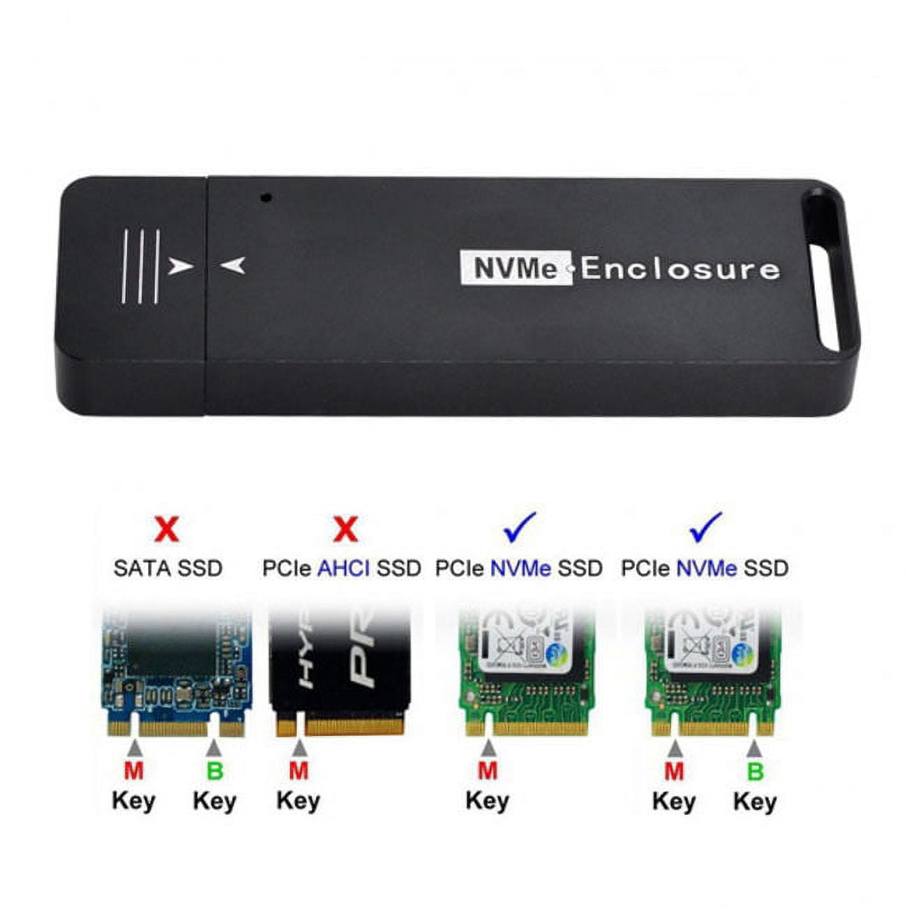 FVH USB 3.1 Gen2 10Gbps to NVME PCI-E M-Key Solid State Drive External Enclosure 2230/2242mm