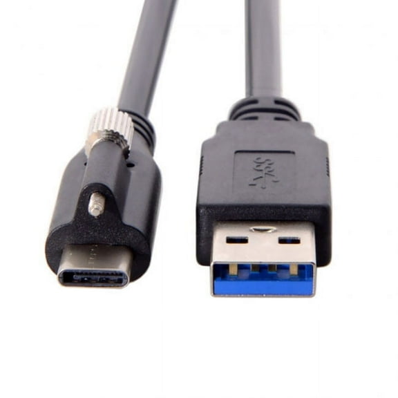 FVH USB 3.1 Type-C Locking Connector to Standard USB3.0 Data Cable 1.2m With Panel Mount Screw
