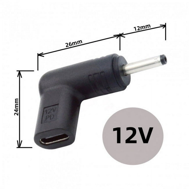 FVH USB 3.1 Type C USB-C Female to DC 12V 3.5x1.3mm Plug Adapter
