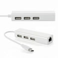 thumbnail image 1 of FVH USB 3.1 Type C USB-C Multiple 3 Ports Hub with Ethernet Network LAN Adapter For Mac Laptop, 1 of 5