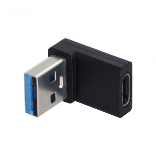 FVH USB-C Type C Female 90 Degree Up Angled to USB 3.0 A Male Data ...
