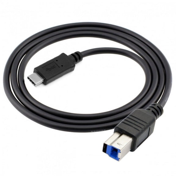 FVH USB-C USB 3.1 Type C Male Connector to USB Standard B Male Data Cable for Mac Laptop Black